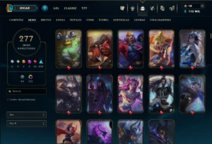 Ferro 4 com TODOS os Champs e 277 Skins (Mais de 300 Jogos) - League of Legends LOL