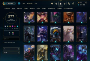 Ferro 4 com TODOS os Champs e 277 Skins (Mais de 300 Jogos) - League of Legends LOL