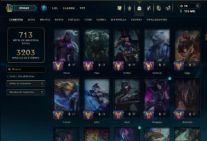 Ferro 4 com TODOS os Champs e 277 Skins (Mais de 300 Jogos) - League of Legends LOL