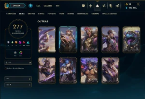 Ferro 4 com TODOS os Champs e 277 Skins (Mais de 300 Jogos) - League of Legends LOL