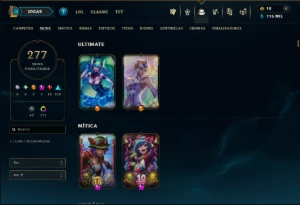 Ferro 4 com TODOS os Champs e 277 Skins (Mais de 300 Jogos) - League of Legends LOL