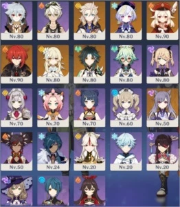 Conta AR 55 - Bem Upada, Personagens+ - Genshin Impact