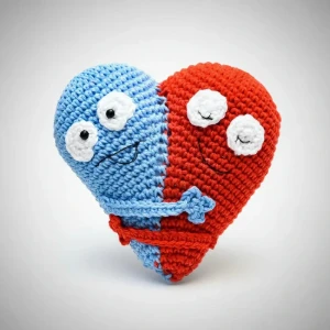 Abraço do Coração Amigurumi - Artesanato e Personalizados