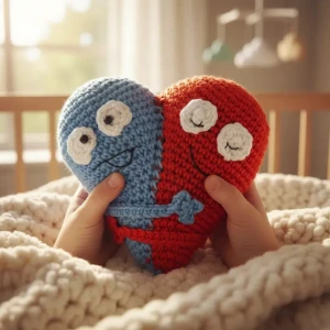 Abraço do Coração Amigurumi - Artesanato e Personalizados