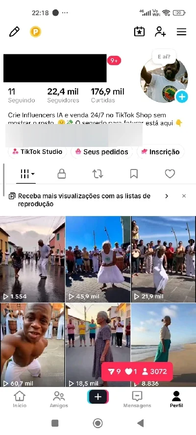 Conta Tiktok Com 22,4K Seguidores Reais - Redes Sociais