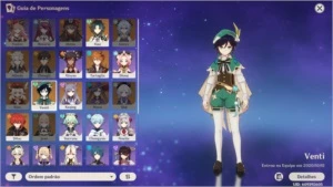 AR39 XIAO, KEQING C1, VENTI, DILUC E TARTAGLIA, ARMA 5* - Genshin Impact