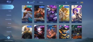 Conta mobile legends com várias skins collector