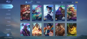 Conta mobile legends com várias skins collector