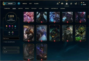 Conta prata 2 com TODOS os champs e 189 Skins + 1 Prestigio - League of Legends LOL