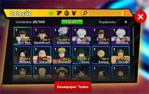 Conta SoiFan Anime Adventures Roblox LV1