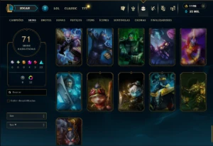 Ouro 4 com 75 Champs e 71 Skins ( MONO ADC ) +4 Prestigios - League of Legends LOL