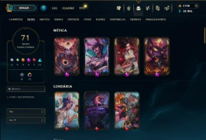 Ouro 4 com 75 Champs e 71 Skins ( MONO ADC ) +4 Prestigios - League of Legends LOL