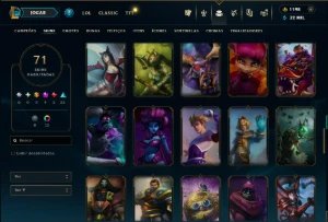 Ouro 4 com 75 Champs e 71 Skins ( MONO ADC ) +4 Prestigios - League of Legends LOL