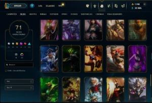 Ouro 4 com 75 Champs e 71 Skins ( MONO ADC ) +4 Prestigios - League of Legends LOL