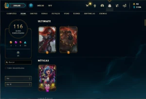 Conta bronze 4 com 150 Champs e 116 Skins - League of Legends LOL