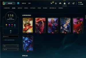 Conta bronze 4 com 150 Champs e 116 Skins - League of Legends LOL