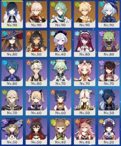 C6 Yelan, C4 Mona, C2 Dehya, C1 Baizhu, Kazuha, Furina... - Genshin Impact