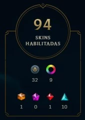 CONTA COM TODOS PERSONAGENS E 94 SKINS - League of Legends LOL