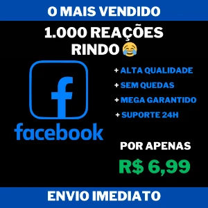 1.000 Reações RINDO na Publicação do Facebook - Social Media