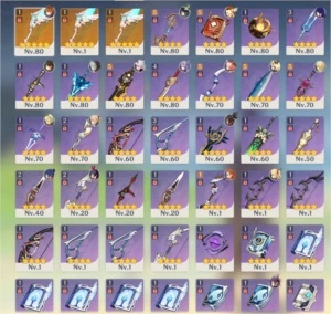 Genshin AR57 - 10 5* e todos os 4* - varios cards de eventos - Genshin Impact