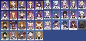 Genshin AR57 - 10 5* e todos os 4* - varios cards de eventos - Genshin Impact