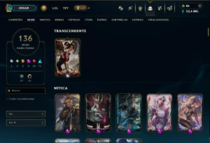 TODOS os Champs e 136 Skins ( MONO ADC ) +6 Prestigios - League of Legends LOL