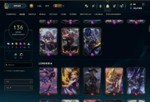 TODOS os Champs e 136 Skins ( MONO ADC ) +6 Prestigios - League of Legends LOL