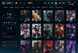 TODOS os Champs e 136 Skins ( MONO ADC ) +6 Prestigios - League of Legends LOL