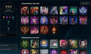 Conta League of Legends 840 skins LOL