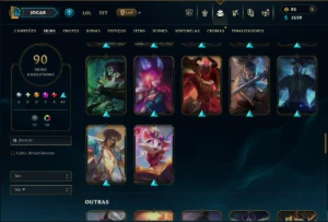 Prata 4 com TODOS os Champs e 90 Skins ( Mais de 600 Jogos ) - League of Legends LOL