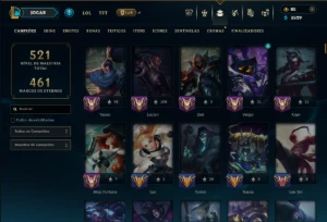 Prata 4 com TODOS os Champs e 90 Skins ( Mais de 600 Jogos ) - League of Legends LOL