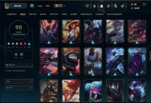 Prata 4 com TODOS os Champs e 90 Skins ( Mais de 600 Jogos ) - League of Legends LOL