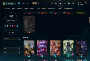 Prata 4 com TODOS os Champs e 90 Skins ( Mais de 600 Jogos ) - League of Legends LOL