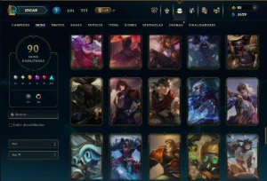 Prata 4 com TODOS os Champs e 90 Skins ( Mais de 600 Jogos ) - League of Legends LOL