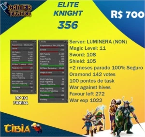 ELITE KNIGHT LVL 356 - LUMINERA - Tibia