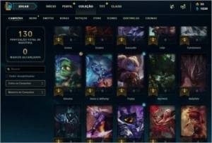 CONTA LOL - PRATA 2, 50 Champs, 30 Skins - League of Legends