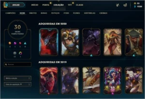 CONTA LOL - PRATA 2, 50 Champs, 30 Skins - League of Legends