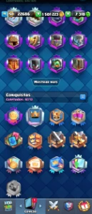 Conta Clash Royale lv 50 7.000 troféus líder do clã. 1.500,0
