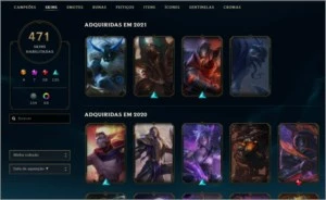 Conta LoL Plat IV 464 skins - League of Legends