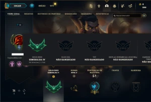 Esmeralda 4 com 42 Champs e 7 Skins + 2 Fragmentos - League of Legends LOL