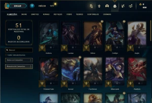 Esmeralda 4 com 42 Champs e 7 Skins + 2 Fragmentos - League of Legends LOL