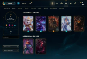 Esmeralda 4 com 42 Champs e 7 Skins + 2 Fragmentos - League of Legends LOL
