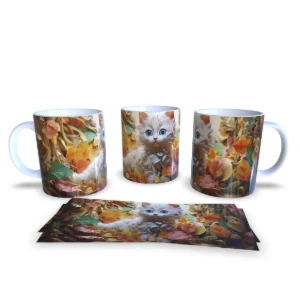 Caneca de Cerâmica com Gatos - 8 Modelos - Artesanato e Personalizados