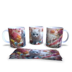 Caneca de Cerâmica com Gatos - 8 Modelos