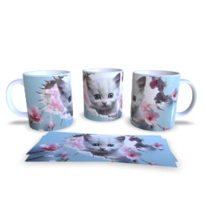 Caneca de Cerâmica com Gatos - 8 Modelos - Artesanato e Personalizados