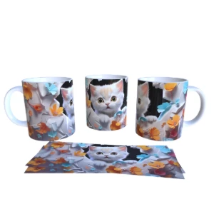 Caneca de Cerâmica com Gatos - 8 Modelos - Artesanato e Personalizados