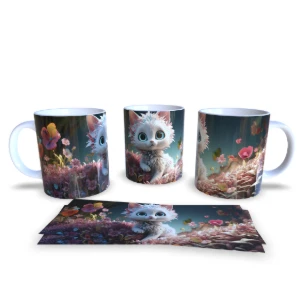 Caneca de Cerâmica com Gatos - 8 Modelos - Artesanato e Personalizados