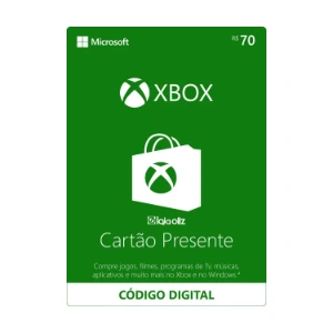 <span style='color: red;'>Gift</span> Card Digital Xbox Cash R$ 70,00