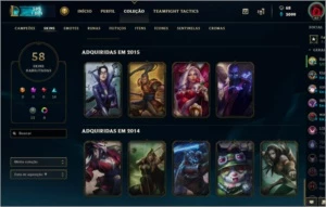 Conta lol 58 Skins lvl 88 - League of Legends