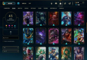 Prata 4 com 40 Champs e 43 Skins + 3 Espolios - League of Legends LOL